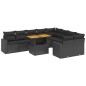 vidaXL 10-tlg. Garten-Sofagarnitur mit Kissen Schwarz Poly Rattan vidaXL 10-tlg. Garten-Sofagarnitur mit Kissen Schwarz Poly Rattan