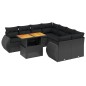 vidaXL 9-tlg. Garten-Sofagarnitur mit Kissen Schwarz Poly Rattan vidaXL 9-tlg. Garten-Sofagarnitur mit Kissen Schwarz Poly Rattan