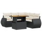 vidaXL 6-tlg. Garten-Sofagarnitur mit Kissen Schwarz Poly Rattan vidaXL 6-tlg. Garten-Sofagarnitur mit Kissen Schwarz Poly Rattan