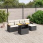 vidaXL 6-tlg. Garten-Sofagarnitur mit Kissen Schwarz Poly Rattan vidaXL 6-tlg. Garten-Sofagarnitur mit Kissen Schwarz Poly Rattan
