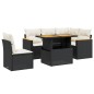 vidaXL 6-tlg. Garten-Sofagarnitur mit Kissen Schwarz Poly Rattan vidaXL 6-tlg. Garten-Sofagarnitur mit Kissen Schwarz Poly Rattan