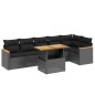 vidaXL 7-tlg. Garten-Sofagarnitur mit Kissen Schwarz Poly Rattan vidaXL 7-tlg. Garten-Sofagarnitur mit Kissen Schwarz Poly Rattan