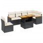 vidaXL 7-tlg. Garten-Sofagarnitur mit Kissen Schwarz Poly Rattan vidaXL 7-tlg. Garten-Sofagarnitur mit Kissen Schwarz Poly Rattan