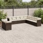 vidaXL 11-tlg. Garten-Sofagarnitur mit Kissen Braun Poly Rattan vidaXL 11-tlg. Garten-Sofagarnitur mit Kissen Braun Poly Rattan