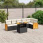 vidaXL 7-tlg. Garten-Sofagarnitur mit Kissen Schwarz Poly Rattan vidaXL 7-tlg. Garten-Sofagarnitur mit Kissen Schwarz Poly Rattan