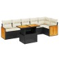 vidaXL 7-tlg. Garten-Sofagarnitur mit Kissen Schwarz Poly Rattan vidaXL 7-tlg. Garten-Sofagarnitur mit Kissen Schwarz Poly Rattan