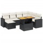 vidaXL 8-tlg. Garten-Sofagarnitur mit Kissen Schwarz Poly Rattan vidaXL 8-tlg. Garten-Sofagarnitur mit Kissen Schwarz Poly Rattan
