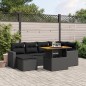 vidaXL 7-tlg. Garten-Sofagarnitur mit Kissen Schwarz Poly Rattan vidaXL 7-tlg. Garten-Sofagarnitur mit Kissen Schwarz Poly Rattan