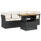 vidaXL 5-tlg. Garten-Sofagarnitur mit Kissen Schwarz Poly Rattan vidaXL 5-tlg. Garten-Sofagarnitur mit Kissen Schwarz Poly Rattan