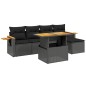 vidaXL 6-tlg. Garten-Sofagarnitur mit Kissen Schwarz Poly Rattan vidaXL 6-tlg. Garten-Sofagarnitur mit Kissen Schwarz Poly Rattan