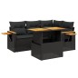vidaXL 5-tlg. Garten-Sofagarnitur mit Kissen Schwarz Poly Rattan vidaXL 5-tlg. Garten-Sofagarnitur mit Kissen Schwarz Poly Rattan