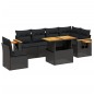 vidaXL 7-tlg. Garten-Sofagarnitur mit Kissen Schwarz Poly Rattan vidaXL 7-tlg. Garten-Sofagarnitur mit Kissen Schwarz Poly Rattan