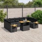vidaXL 10-tlg. Garten-Sofagarnitur mit Kissen Schwarz Poly Rattan vidaXL 10-tlg. Garten-Sofagarnitur mit Kissen Schwarz Poly Rattan