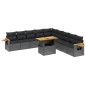 vidaXL 11-tlg. Garten-Sofagarnitur mit Kissen Schwarz Poly Rattan vidaXL 11-tlg. Garten-Sofagarnitur mit Kissen Schwarz Poly Rattan