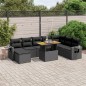 vidaXL 9-tlg. Garten-Sofagarnitur mit Kissen Schwarz Poly Rattan vidaXL 9-tlg. Garten-Sofagarnitur mit Kissen Schwarz Poly Rattan