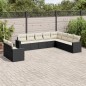 vidaXL 10-tlg. Garten-Sofagarnitur mit Kissen Schwarz Poly Rattan vidaXL 10-tlg. Garten-Sofagarnitur mit Kissen Schwarz Poly Rattan