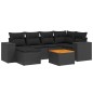 vidaXL 7-tlg. Garten-Sofagarnitur mit Kissen Schwarz Poly Rattan vidaXL 7-tlg. Garten-Sofagarnitur mit Kissen Schwarz Poly Rattan