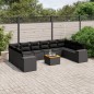 vidaXL 11-tlg. Garten-Sofagarnitur mit Kissen Schwarz Poly Rattan vidaXL 11-tlg. Garten-Sofagarnitur mit Kissen Schwarz Poly Rattan