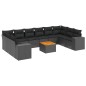 vidaXL 11-tlg. Garten-Sofagarnitur mit Kissen Schwarz Poly Rattan vidaXL 11-tlg. Garten-Sofagarnitur mit Kissen Schwarz Poly Rattan