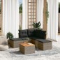 vidaXL 6-tlg. Garten-Sofagarnitur mit Kissen Grau Poly Rattan vidaXL 6-tlg. Garten-Sofagarnitur mit Kissen Grau Poly Rattan