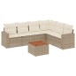 vidaXL 7-tlg. Garten-Sofagarnitur mit Kissen Beige Poly Rattan vidaXL 7-tlg. Garten-Sofagarnitur mit Kissen Beige Poly Rattan