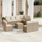 vidaXL 9-tlg. Garten-Sofagarnitur mit Kissen Beige Poly Rattan vidaXL 9-tlg. Garten-Sofagarnitur mit Kissen Beige Poly Rattan