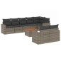 vidaXL 9-tlg. Garten-Sofagarnitur mit Kissen Grau Poly Rattan vidaXL 9-tlg. Garten-Sofagarnitur mit Kissen Grau Poly Rattan