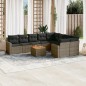 vidaXL 10-tlg. Garten-Sofagarnitur mit Kissen Grau Poly Rattan vidaXL 10-tlg. Garten-Sofagarnitur mit Kissen Grau Poly Rattan