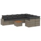 vidaXL 10-tlg. Garten-Sofagarnitur mit Kissen Grau Poly Rattan vidaXL 10-tlg. Garten-Sofagarnitur mit Kissen Grau Poly Rattan