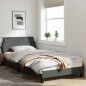 vidaXL Bettgestell mit Kopfteil Dunkelgrau 100x200 cm Stoff vidaXL Bettgestell mit Kopfteil Dunkelgrau 100x200 cm Stoff