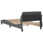 vidaXL Bettgestell mit Kopfteil Dunkelgrau 100x200 cm Stoff vidaXL Bettgestell mit Kopfteil Dunkelgrau 100x200 cm Stoff