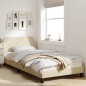 vidaXL Bettgestell mit Kopfteil Creme 100x200 cm Stoff vidaXL Bettgestell mit Kopfteil Creme 100x200 cm Stoff
