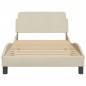 vidaXL Bettgestell mit Kopfteil Creme 100x200 cm Stoff vidaXL Bettgestell mit Kopfteil Creme 100x200 cm Stoff