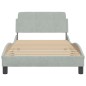 vidaXL Bettgestell ohne Matratze Hellgrau 100x200 cm Samt vidaXL Bettgestell ohne Matratze Hellgrau 100x200 cm Samt
