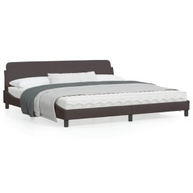 vidaXL Bettgestell mit Kopfteil Dunkelbraun 200x200 cm Stoff