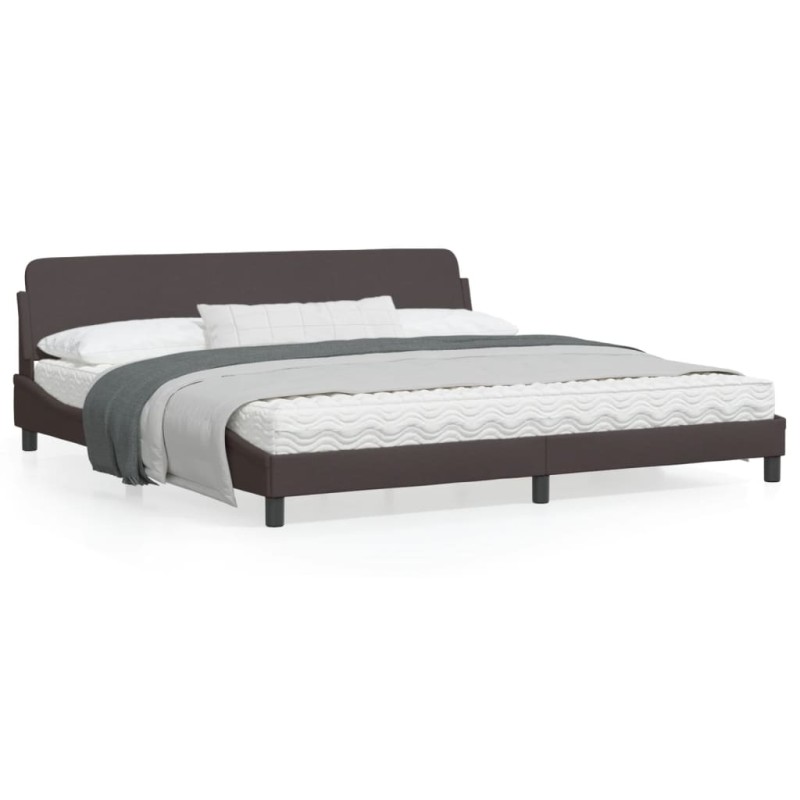 vidaXL Bettgestell mit Kopfteil Dunkelbraun 200x200 cm Stoff vidaXL Bettgestell mit Kopfteil Dunkelbraun 200x200 cm Stoff