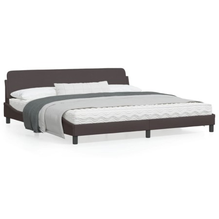 vidaXL Bettgestell mit Kopfteil Dunkelbraun 200x200 cm Stoff