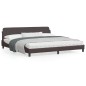 vidaXL Bettgestell mit Kopfteil Dunkelbraun 200x200 cm Stoff vidaXL Bettgestell mit Kopfteil Dunkelbraun 200x200 cm Stoff