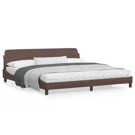vidaXL Bettgestell mit Kopfteil Braun 200x200 cm Kunstleder