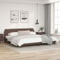 vidaXL Bettgestell mit Kopfteil Braun 200x200 cm Kunstleder vidaXL Bettgestell mit Kopfteil Braun 200x200 cm Kunstleder