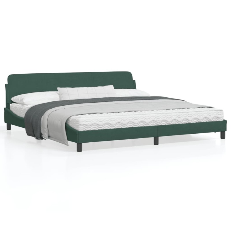 vidaXL Bettgestell mit Kopfteil Dunkelgrün 200x200 cm Samt vidaXL Bettgestell mit Kopfteil Dunkelgrün 200x200 cm Samt