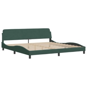 vidaXL Bettgestell mit Kopfteil Dunkelgrün 200x200 cm Samt