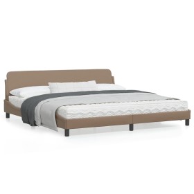 vidaXL Bettgestell mit Kopfteil Cappuccino-Braun 200x200 cm Kunstleder