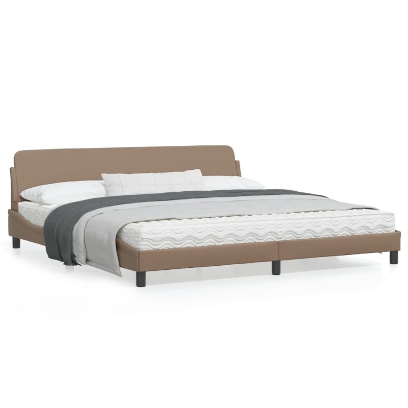 vidaXL Bettgestell mit Kopfteil Cappuccino-Braun 200x200 cm Kunstleder vidaXL Bettgestell mit Kopfteil Cappuccino-Braun 200x200 cm Kunstleder