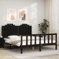 Massivholzbett mit Kopfteil Schwarz 160x200 cm Massivholzbett mit Kopfteil Schwarz 160x200 cm
