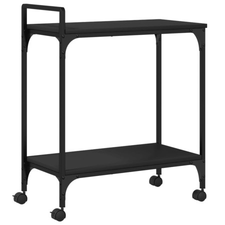 vidaXL Küchenwagen Schwarz 60,5x31x72,5 cm Holzwerkstoff