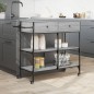 vidaXL Küchenwagen Grau Sonoma 105x42x95 cm Holzwerkstoff vidaXL Küchenwagen Grau Sonoma 105x42x95 cm Holzwerkstoff