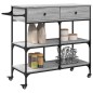 vidaXL Küchenwagen Grau Sonoma 105x42x95 cm Holzwerkstoff vidaXL Küchenwagen Grau Sonoma 105x42x95 cm Holzwerkstoff