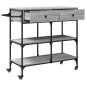 vidaXL Küchenwagen Grau Sonoma 105x42x95 cm Holzwerkstoff vidaXL Küchenwagen Grau Sonoma 105x42x95 cm Holzwerkstoff