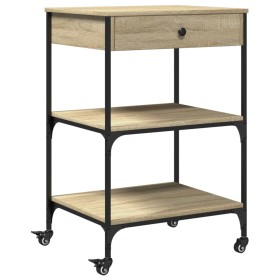 vidaXL Küchenwagen Sonoma-Eiche 60x48x89,5 cm Holzwerkstoff